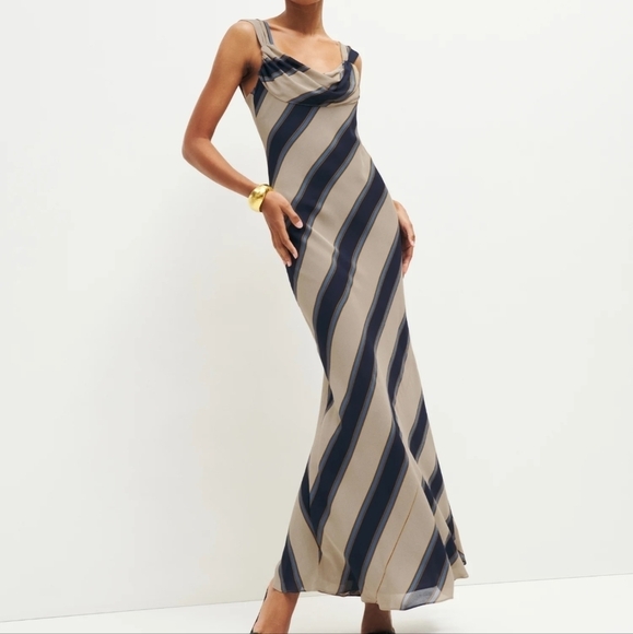 Reformation Indra Maxi Dress in Cello Stripe size S NWT - Picture 1 of 12